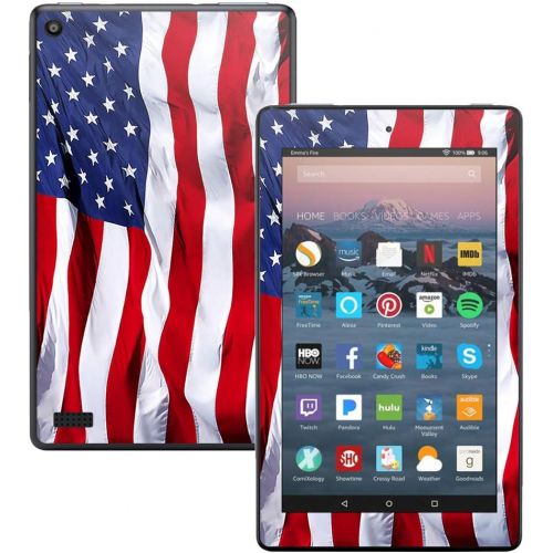  MightySkins Skin Compatible with Amazon Kindle Fire 7 (2017) - American Flag | Protective, Durable, and Unique Vinyl Decal wrap Cover | Easy to Apply, Remove, and Change Styles | M