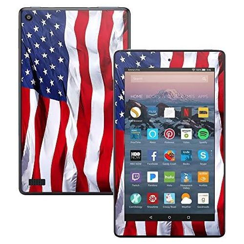  MightySkins Skin Compatible with Amazon Kindle Fire 7 (2017) - American Flag | Protective, Durable, and Unique Vinyl Decal wrap Cover | Easy to Apply, Remove, and Change Styles | M