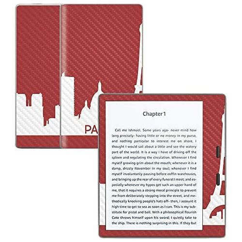  MightySkins Carbon Fiber Skin for Amazon Kindle Oasis 7 (9th Gen) - Paris | Protective, Durable Textured Carbon Fiber Finish | Easy to Apply, Remove, and Change Styles | Made in Th