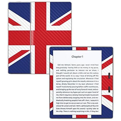  MightySkins Carbon Fiber Skin for Amazon Kindle Oasis 7 (9th Gen) - British Pride | Protective, Durable Textured Carbon Fiber Finish | Easy to Apply, Remove, and Change Styles | Ma