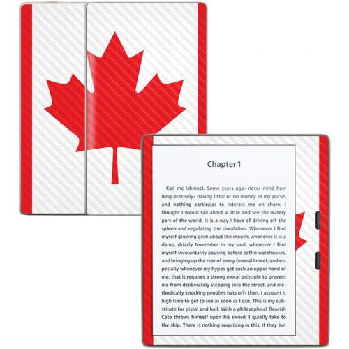  MightySkins Carbon Fiber Skin for Amazon Kindle Oasis 7 (9th Gen) - Canadian Flag | Protective, Durable Textured Carbon Fiber Finish | Easy to Apply, Remove, and Change Styles | Ma