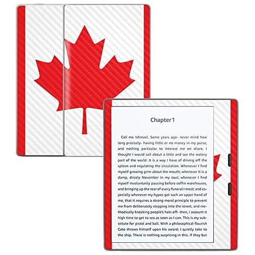  MightySkins Carbon Fiber Skin for Amazon Kindle Oasis 7 (9th Gen) - Canadian Flag | Protective, Durable Textured Carbon Fiber Finish | Easy to Apply, Remove, and Change Styles | Ma