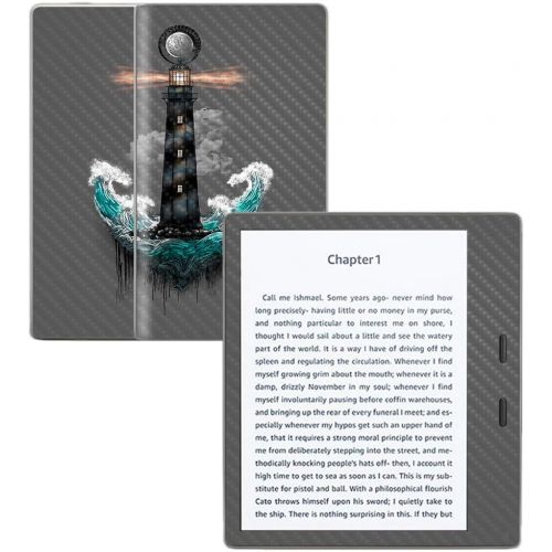  MightySkins Carbon Fiber Skin for Amazon Kindle Oasis 7 (9th Gen) - Wave Anchor | Protective, Durable Textured Carbon Fiber Finish | Easy to Apply, Remove, and Change Styles | Made