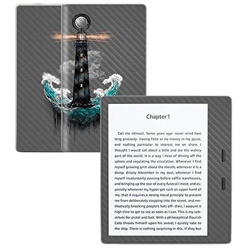  MightySkins Carbon Fiber Skin for Amazon Kindle Oasis 7 (9th Gen) - Wave Anchor | Protective, Durable Textured Carbon Fiber Finish | Easy to Apply, Remove, and Change Styles | Made