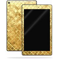 MightySkins Skin Compatible with Amazon Kindle Fire HD 10 (2017) - Gold Tiles | Protective, Durable, and Unique Vinyl Decal wrap Cover | Easy to Apply, Remove, and Change Styles |