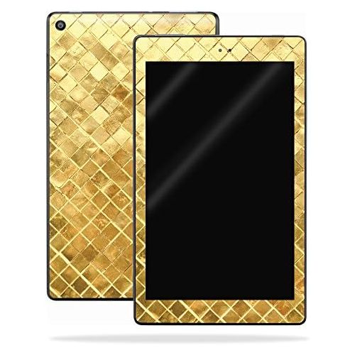  MightySkins Skin Compatible with Amazon Kindle Fire HD 10 (2017) - Gold Tiles | Protective, Durable, and Unique Vinyl Decal wrap Cover | Easy to Apply, Remove, and Change Styles |