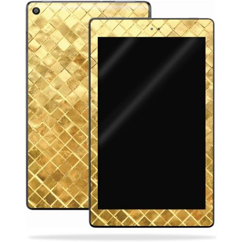  MightySkins Skin Compatible with Amazon Kindle Fire HD 10 (2017) - Gold Tiles | Protective, Durable, and Unique Vinyl Decal wrap Cover | Easy to Apply, Remove, and Change Styles |