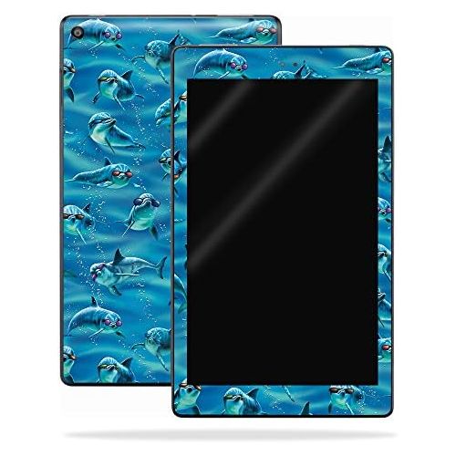  MightySkins Skin Compatible with Amazon Kindle Fire HD 8 (2017) - Dolphin Gang | Protective, Durable, and Unique Vinyl Decal wrap Cover | Easy to Apply, Remove, and Change Styles |