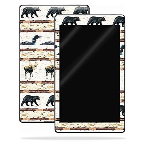  MightySkins Skin Compatible with Amazon Kindle Fire HD 10 (2017) - Lodge Stripes | Protective, Durable, and Unique Vinyl Decal wrap Cover | Easy to Apply, Remove, and Change Styles