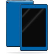 MightySkins Skin Compatible with Amazon Kindle Fire HD 10 (2017) - Solid Blue | Protective, Durable, and Unique Vinyl Decal wrap Cover | Easy to Apply, Remove, and Change Styles |