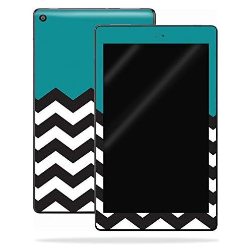  MightySkins Skin Compatible with Amazon Kindle Fire HD 10 (2017) - Teal Chevron | Protective, Durable, and Unique Vinyl Decal wrap Cover | Easy to Apply, Remove, and Change Styles