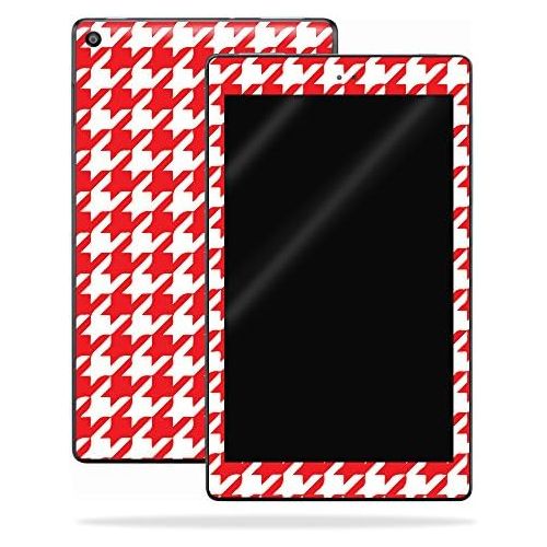  MightySkins Skin Compatible with Amazon Kindle Fire HD 8 (2017) - Red Houndstooth | Protective, Durable, and Unique Vinyl Decal wrap Cover | Easy to Apply, Remove, and Change Style