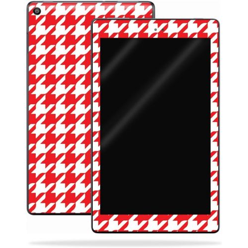  MightySkins Skin Compatible with Amazon Kindle Fire HD 8 (2017) - Red Houndstooth | Protective, Durable, and Unique Vinyl Decal wrap Cover | Easy to Apply, Remove, and Change Style