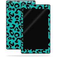 MightySkins Skin Compatible with Amazon Kindle Fire HD 8 (2017) - Teal Leopard | Protective, Durable, and Unique Vinyl Decal wrap Cover | Easy to Apply, Remove, and Change Styles |
