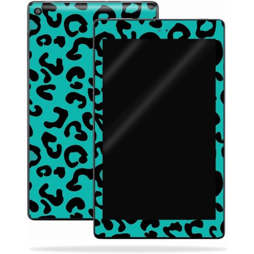  MightySkins Skin Compatible with Amazon Kindle Fire HD 8 (2017) - Teal Leopard | Protective, Durable, and Unique Vinyl Decal wrap Cover | Easy to Apply, Remove, and Change Styles |