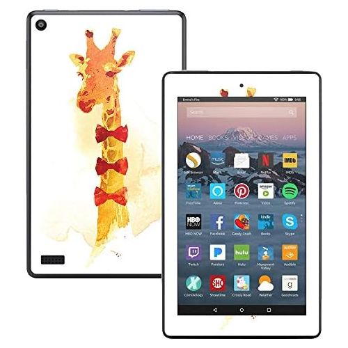  MightySkins Skin Compatible with Amazon Kindle Fire 7 (2017) - Elegant Giraffe | Protective, Durable, and Unique Vinyl Decal wrap Cover | Easy to Apply, Remove, and Change Styles |
