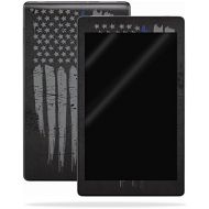 MightySkins Skin Compatible with Amazon Kindle Fire HD 10 (2017) - Thin Blue Line | Protective, Durable, and Unique Vinyl Decal wrap Cover | Easy to Apply, Remove, and Change Style