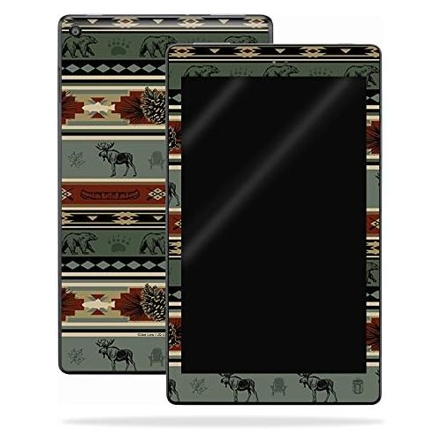  MightySkins Skin Compatible with Amazon Kindle Fire HD 10 (2017) - Cabin Stripes | Protective, Durable, and Unique Vinyl Decal wrap Cover | Easy to Apply, Remove, and Change Styles