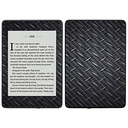  MightySkins Carbon Fiber Skin for Amazon Kindle Paperwhite 2018 (Waterproof Model) - Black Diamond Plate | Protective, Durable Textured Carbon Fiber Finish | Easy to Apply, Remove|