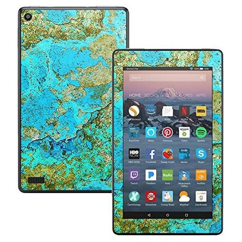  MightySkins Skin Compatible with Amazon Kindle Fire 7 (2017) - Teal Marble | Protective, Durable, and Unique Vinyl Decal wrap Cover | Easy to Apply, Remove, and Change Styles | Mad