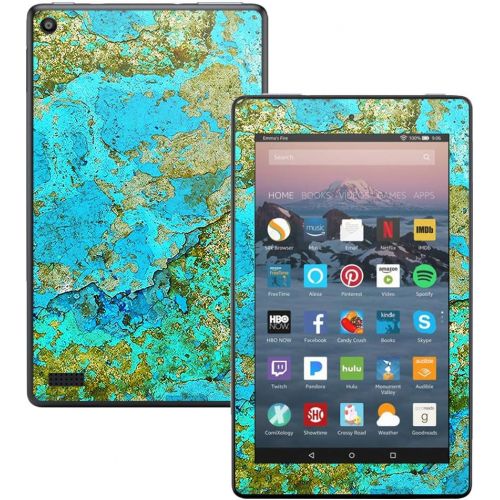  MightySkins Skin Compatible with Amazon Kindle Fire 7 (2017) - Teal Marble | Protective, Durable, and Unique Vinyl Decal wrap Cover | Easy to Apply, Remove, and Change Styles | Mad
