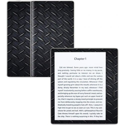  MightySkins Carbon Fiber Skin for Amazon Kindle Oasis 7 (9th Gen) - Black Diamond Plate | Protective, Durable Textured Carbon Fiber Finish | Easy to Apply, Remove, and Change Style