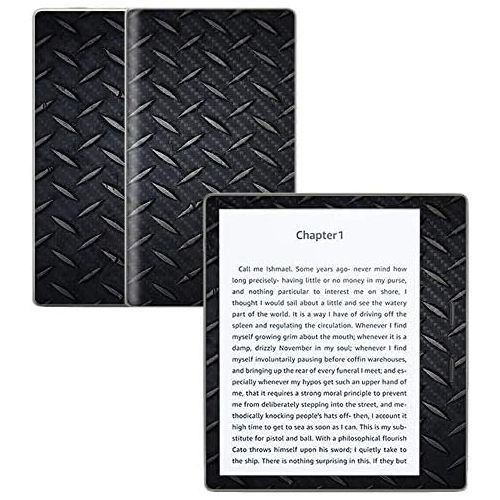  MightySkins Carbon Fiber Skin for Amazon Kindle Oasis 7 (9th Gen) - Black Diamond Plate | Protective, Durable Textured Carbon Fiber Finish | Easy to Apply, Remove, and Change Style