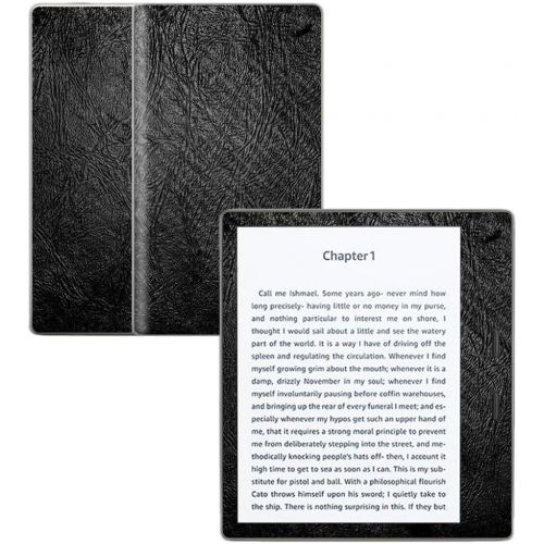  MightySkins Carbon Fiber Skin for Amazon Kindle Oasis 7 (9th Gen) - Black Leather | Protective, Durable Textured Carbon Fiber Finish | Easy to Apply, Remove, and Change Styles | Ma