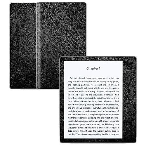  MightySkins Carbon Fiber Skin for Amazon Kindle Oasis 7 (9th Gen) - Black Leather | Protective, Durable Textured Carbon Fiber Finish | Easy to Apply, Remove, and Change Styles | Ma