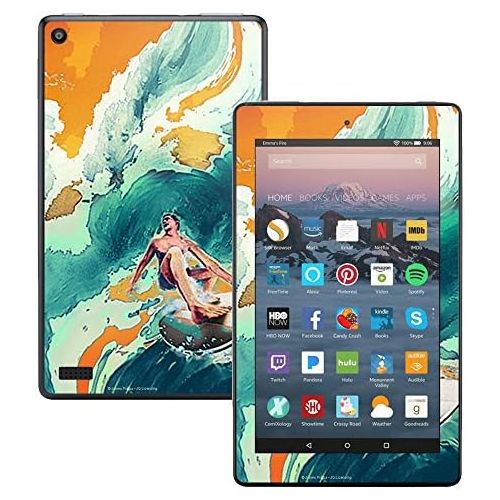  MightySkins Skin Compatible with Amazon Kindle Fire 7 (2017) - Acid Surf | Protective, Durable, and Unique Vinyl Decal wrap Cover | Easy to Apply, Remove, and Change Styles | Made