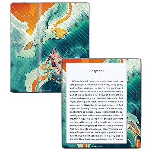  MightySkins Carbon Fiber Skin for Amazon Kindle Oasis 7 (9th Gen) - Acid Surf | Protective, Durable Textured Carbon Fiber Finish | Easy to Apply, Remove, and Change Styles | Made i