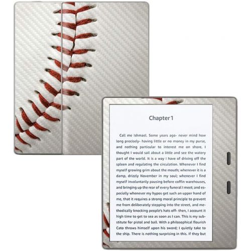  MightySkins Carbon Fiber Skin for Amazon Kindle Oasis 7 (9th Gen) - Baseball | Protective, Durable Textured Carbon Fiber Finish | Easy to Apply, Remove, and Change Styles | Made in