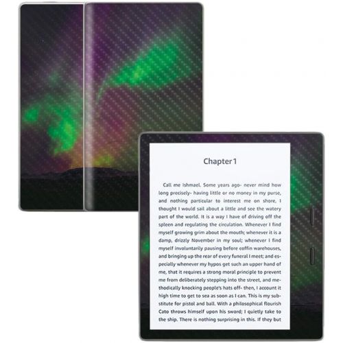  MightySkins Carbon Fiber Skin for Amazon Kindle Oasis 7 (9th Gen) - Aurora Borealis | Protective, Durable Textured Carbon Fiber Finish | Easy to Apply, Remove, and Change Styles |