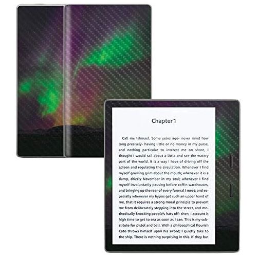  MightySkins Carbon Fiber Skin for Amazon Kindle Oasis 7 (9th Gen) - Aurora Borealis | Protective, Durable Textured Carbon Fiber Finish | Easy to Apply, Remove, and Change Styles |