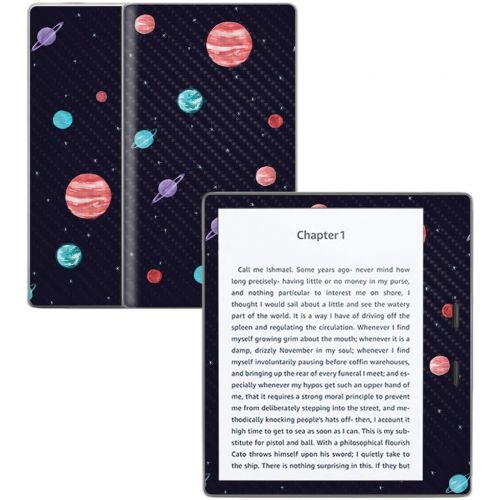  MightySkins Carbon Fiber Skin for Amazon Kindle Oasis 7 (9th Gen) - Bright Night Sky | Protective, Durable Textured Carbon Fiber Finish | Easy to Apply, Remove, and Change Styles |