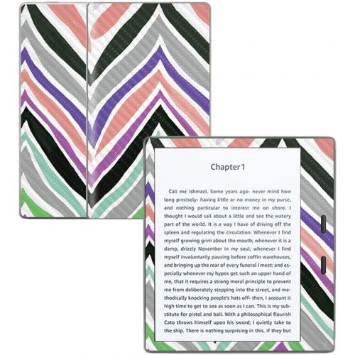  MightySkins Carbon Fiber Skin for Amazon Kindle Oasis 7 (9th Gen) - Colorful Chevron | Protective, Durable Textured Carbon Fiber Finish | Easy to Apply, Remove, and Change Styles |