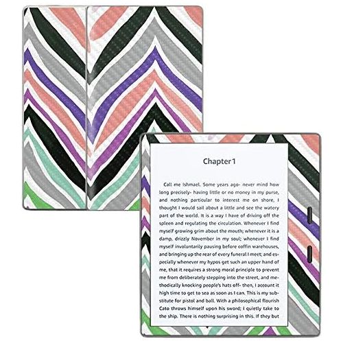  MightySkins Carbon Fiber Skin for Amazon Kindle Oasis 7 (9th Gen) - Colorful Chevron | Protective, Durable Textured Carbon Fiber Finish | Easy to Apply, Remove, and Change Styles |