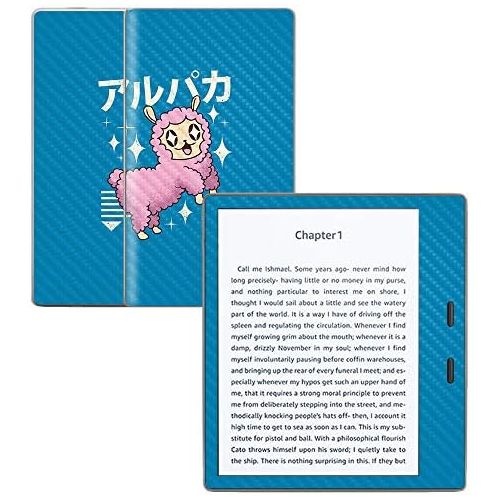  MightySkins Carbon Fiber Skin for Amazon Kindle Oasis 7 (9th Gen) - Alpaca Kawaii | Protective, Durable Textured Carbon Fiber Finish | Easy to Apply, Remove, and Change Styles | Ma