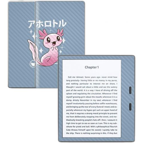  MightySkins Carbon Fiber Skin for Amazon Kindle Oasis 7 (9th Gen) - Axolotl Kawaii | Protective, Durable Textured Carbon Fiber Finish | Easy to Apply, Remove, and Change Styles | M