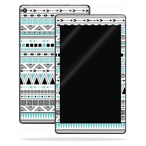  MightySkins Skin Compatible with Amazon Kindle Fire HD 8 (2017) - Turquoise Tribal | Protective, Durable, and Unique Vinyl Decal wrap Cover | Easy to Apply, Remove | Made in The US