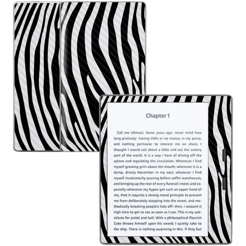  MightySkins Carbon Fiber Skin for Amazon Kindle Oasis 7 (9th Gen) - Black Zebra | Protective, Durable Textured Carbon Fiber Finish | Easy to Apply, Remove, and Change Styles | Made
