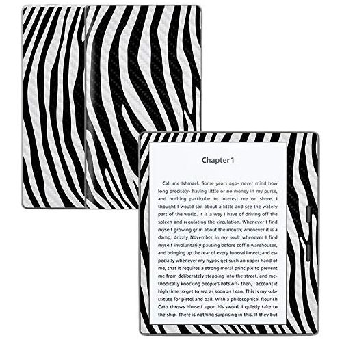  MightySkins Carbon Fiber Skin for Amazon Kindle Oasis 7 (9th Gen) - Black Zebra | Protective, Durable Textured Carbon Fiber Finish | Easy to Apply, Remove, and Change Styles | Made