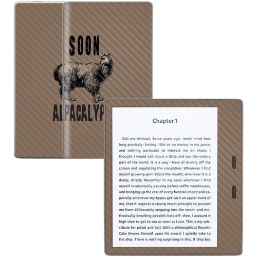 MightySkins Carbon Fiber Skin for Amazon Kindle Oasis 7 (9th Gen) - Alpacalypse | Protective, Durable Textured Carbon Fiber Finish | Easy to Apply, Remove, and Change Styles | Made
