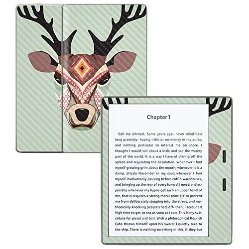  MightySkins Carbon Fiber Skin for Amazon Kindle Oasis 7 (9th Gen) - Aztec Deer | Protective, Durable Textured Carbon Fiber Finish | Easy to Apply, Remove, and Change Styles | Made
