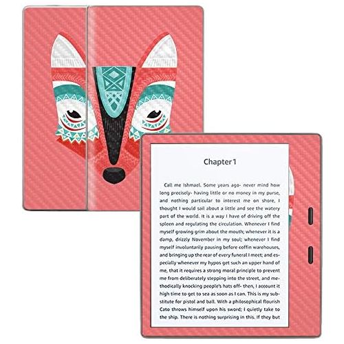  MightySkins Carbon Fiber Skin for Amazon Kindle Oasis 7 (9th Gen) - Aztec Fox | Protective, Durable Textured Carbon Fiber Finish | Easy to Apply, Remove, and Change Styles | Made i