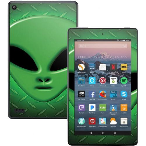  MightySkins Skin Compatible with Amazon Kindle Fire 7 (2017) - Alien Invasion | Protective, Durable, and Unique Vinyl Decal wrap Cover | Easy to Apply, Remove, and Change Styles |