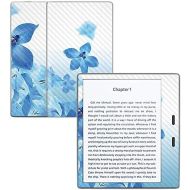 MightySkins Carbon Fiber Skin for Amazon Kindle Oasis 7 (9th Gen) - Blue Flowers | Protective, Durable Textured Carbon Fiber Finish | Easy to Apply, Remove, and Change Styles | Mad