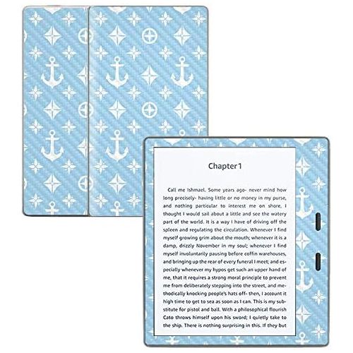  MightySkins Carbon Fiber Skin for Amazon Kindle Oasis 7 (9th Gen) - Baby Blue Designer | Protective, Durable Textured Carbon Fiber Finish | Easy to Apply, Remove, and Change Styles