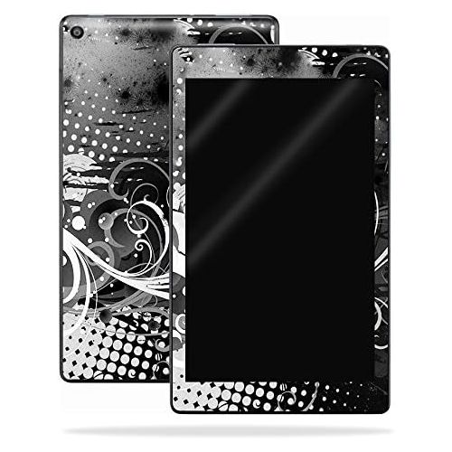  MightySkins Skin Compatible with Amazon Kindle Fire HD 10 (2017) - Black Flourish | Protective, Durable, and Unique Vinyl Decal wrap Cover | Easy to Apply, Remove, and Change Style