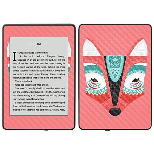  MightySkins Carbon Fiber Skin for Amazon Kindle Paperwhite 2018 (Waterproof Model) - Aztec Fox | Protective, Durable Textured Carbon Fiber Finish | Easy to Apply, Remove| Made in T